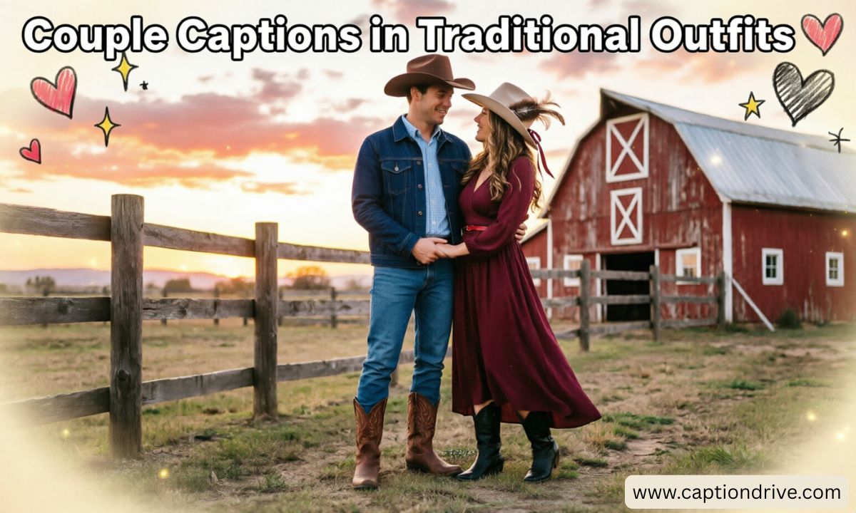 Couple Captions in Traditional Outfits