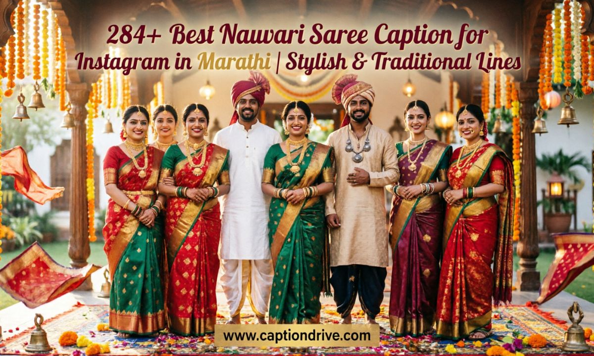 Best Nauvari Saree Caption for Instagram in Marathi